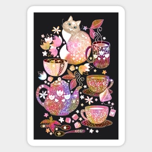 Tea with a Coffee Cat Sticker